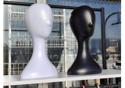 Манекен голови під шапку, шарф (вис.395мм. об'єм 520мм. білий, чорний)